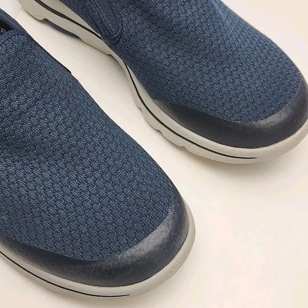 Skechers Sneaker Shoe Blue Go Walk 5 Ultra Women Sz 11.5 Wide Fit Air Cool Goga